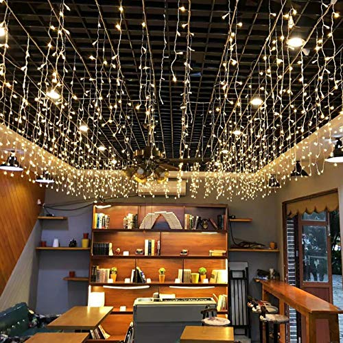 B-right Cortina de Luces, 480 LEDS,Cortina de Luces de Hada Interior, Cortina de Luz de LED para Decoración de Ventana, Patio, Balcón, Salón de Fiestas,Jardín,Bar, Día de San Valentín, Boda,etc