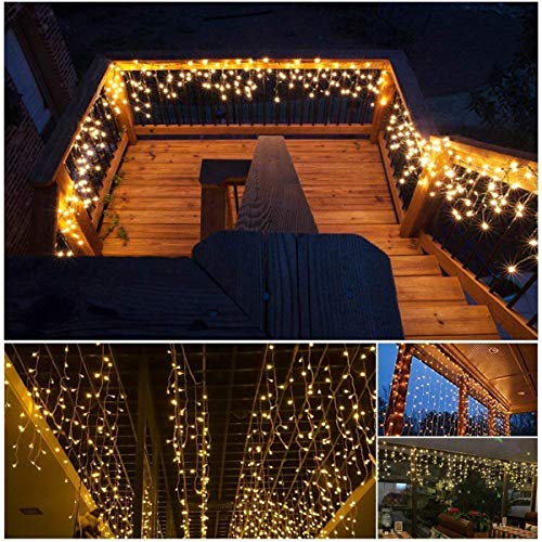 B-right Cortina de Luces, 480 LEDS,Cortina de Luces de Hada Interior, Cortina de Luz de LED para Decoración de Ventana, Patio, Balcón, Salón de Fiestas,Jardín,Bar, Día de San Valentín, Boda,etc