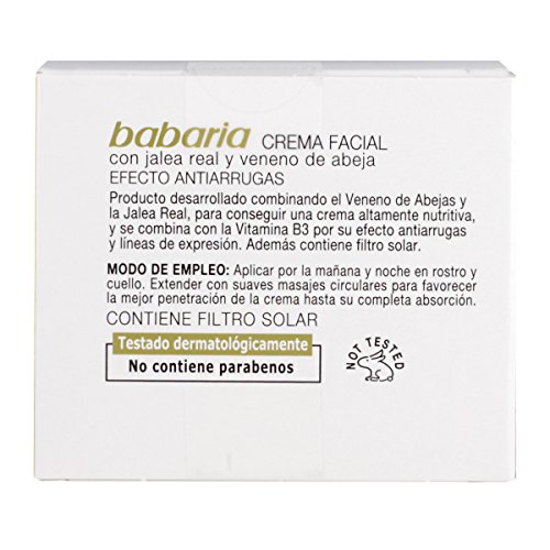 Babaria Veneno De Abeja - Crema antiarrugas, 50 ml