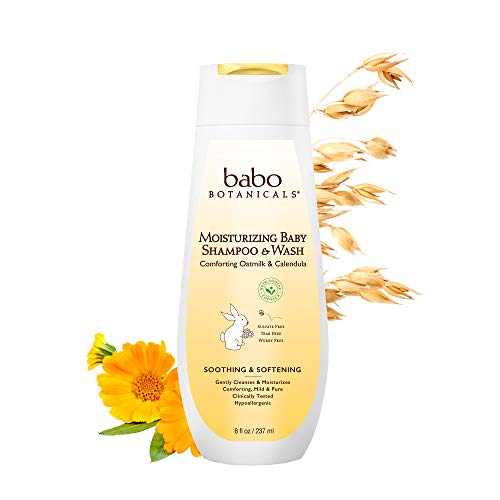 Babo Botanicals Moisturizing Baby Shampoo & Wash (For Sensitive & Dry Scalp & Skin) 237ml