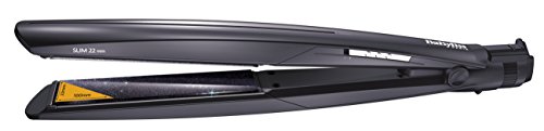 BaByliss Diamond Slim ST325E - Plancha de pelo con placas flotantes, temperatura hasta 230° C, voltaje dual 100/240 V y bloqueo de placas