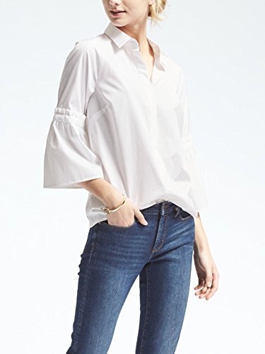 Banana Republic - Camiseta de manga larga - para mujer Blanco Blanco M