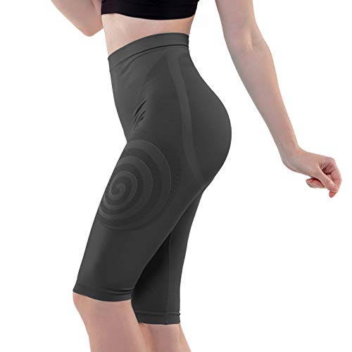 Beautytherm – Leggings cortos anticelulíticos para mujer – Panty triple acción adelgazante y reductor – Efecto push Up – Tecnología francesa Cosméto Jade Negro XL