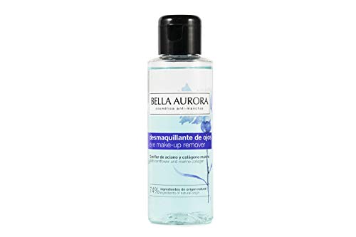 Bella Aurora Líquido Desmaquillante de Ojos, Reduce Bolsas y Ojeras y Fortalece Pestañas, con Colágeno y B5, 75 ml