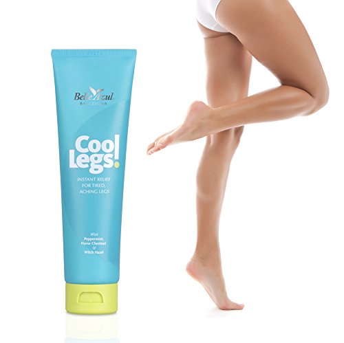 Belle Azul - Cool Legs - Gel de Alivio Instantáneo para Piernas Cansadas y Doloridas Refrescante, Mejora la Circulación y el Malestar Muscular, Efecto Frío Anti-inflamatorio, Incluye Bolsa de Gel, 100ml