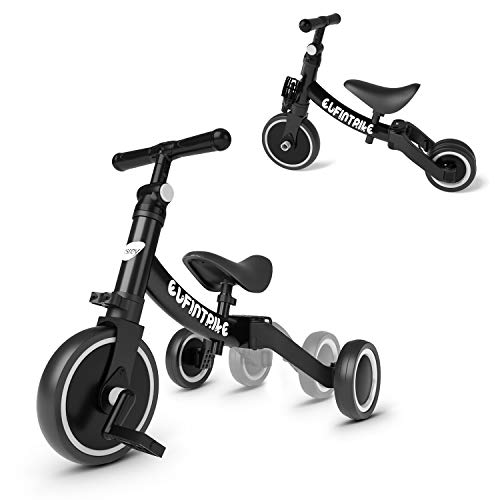 besrey Triciclos para Niños 5 en 1 Triciclos Bebes Triciclos evolutivos Bicicleta Bebe Triciclo Bicicleta para Niño y Niña de 1 a 3 años(Negro)