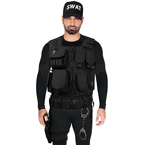 Black Snake® Disfraz de Agente Especial SWAT FBI Police Security Traje de Carnaval - XL/XXL - SWAT