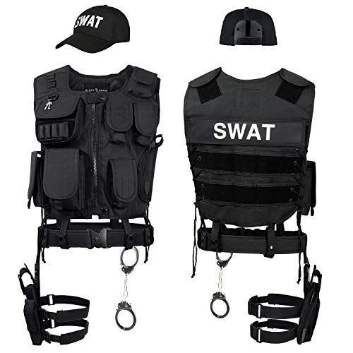 Black Snake® Disfraz de Agente Especial SWAT FBI Police Security Traje de Carnaval - XL/XXL - SWAT