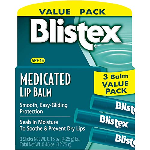 Blistex, Medicated Lip Balm, Lip Protectant/Sunscreen, SPF 15, 3 Balm Value Pack, .15 oz (4.25 g) Each