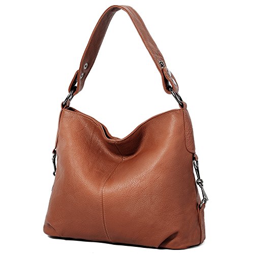 Bolso Bandolera Mujer Cuero Genuino, YALUXE Moda Bolso Tote Correa Extraíble Ajustable Diseño Simple