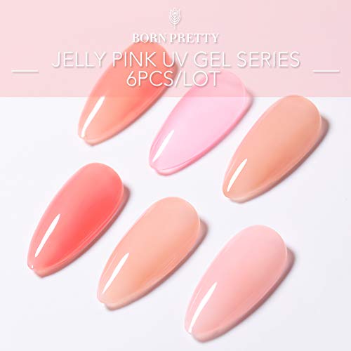 BORN PRETTY Pink Nude esmaltes semipermanentes Color Gel Polish Soak Off UV LED Nail Lacquer Nail Varnish UV Gel Varnish 6ml 6 Bottles Set