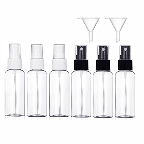 Bote Spray Botellas Vacía De Plástico Transparentes Contenedor de Pulverizador, 6 Piezas (50Ml)