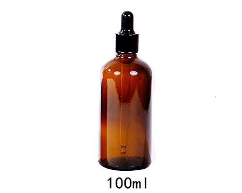 Botes de cristal redondos con cuentagotas, para aceites esenciales, 100 ml, 3 unidades, color amarillo