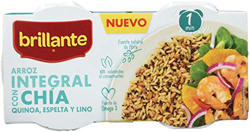 Brillante Arroz Integral Con Chía, Quinoa, Espelta Y Lino 125G X 2 - [Pack De 8] - Total 2 Kg