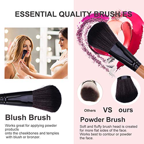 Brochas de Maquillaje, 24pcs Maquillaje Profesional Pinceles Maquillaje de Ojos Rubor Contorno de los Labios Corrector Brochas Cosméticas + Bolso Negro