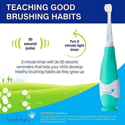 Brush-BabyCepillo de dientes eléctrico Brush-Baby BabySonic para 0-36 meses (Azul Turquesa)