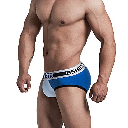 BSHETR Calzoncillos Slip de Algodón Transpirable Ropa Interior para Hombre Elástica (Multi, M)