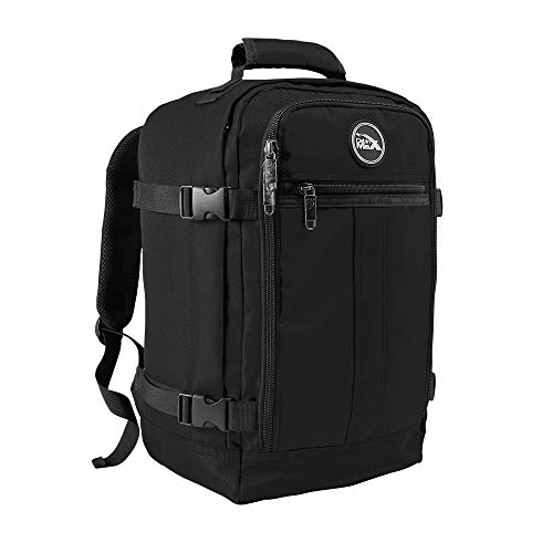 Cabin Max Metz 20L 40x20x25 cm Maleta de Cabina Pequeña Mochila de Viaje Stowaway Ideal para Llevar Debajo del Asiento en Ryanair (Negro)