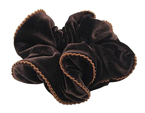 [Café-1] Elegante sujetador de cola de caballo Flannel Elastics Corbatas de pelo Scrunchie