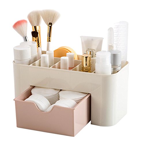 Caja Para Cosméticos Paellaesp Organizador Guardar Espacio De Escritorio Maquillaje Cajón De Almacenamiento De Tipo Caja (Rosa)