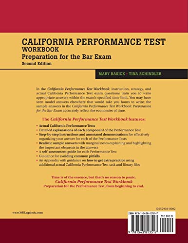 California Performance Test Workbook: Preparation for the Bar Exam (Bar Review)