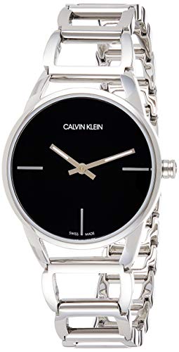 Calvin Klein CK Stately K3G23121 - Reloj analógico de Cuarzo para Mujer, Correa de Acero Inoxidable Color Plateado