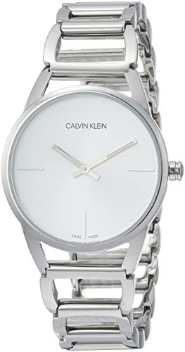 Calvin Klein CK Stately K3G23126 - Reloj analógico de Cuarzo para Mujer, Correa de Acero Inoxidable Color Plateado