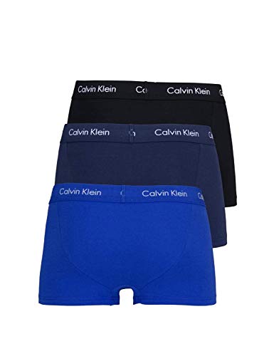 Calvin Klein Hombre 3 Pack Low Rise Trunks, Azul, Small