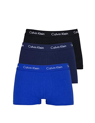 Calvin Klein Hombre 3 Pack Low Rise Trunks, Azul, Small