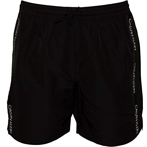 Calvin Klein Logo Cinta Chicos De Natación Shorts, Negro Edad 12-14