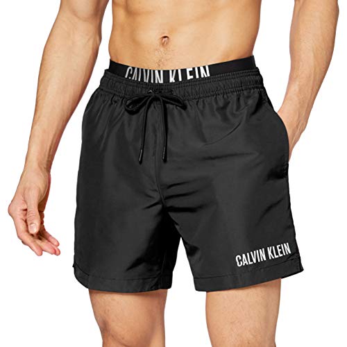 Calvin Klein Medium Double WB Bañador, Negro (PVH Black BEH), Small para Hombre