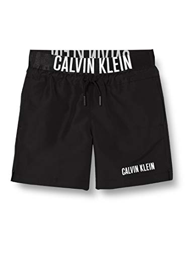 Calvin Klein Medium Waistband Drawstring Bañador, Negro (Pvh Black Beh), Talla Única (Talla del Fabricante: 14-16) para Niños