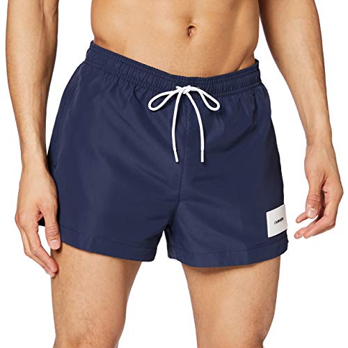 Calvin Klein Short Drawstring Bañador, Azul (Black Iris CBK), Medium para Hombre