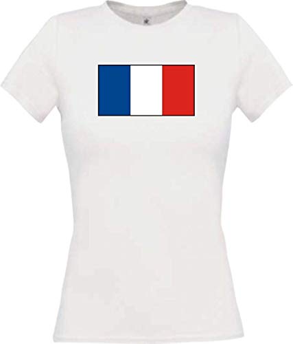 Camiseta de Mujer Francia Camiseta de País con el Nombre Deseado y Número - Blanco, L