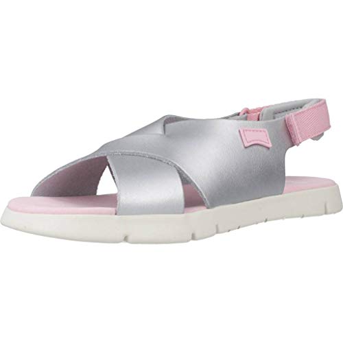 CAMPER Oruga Sandal Kids, Sandalias de cuña para Niñas, Gris Medio, 31 EU