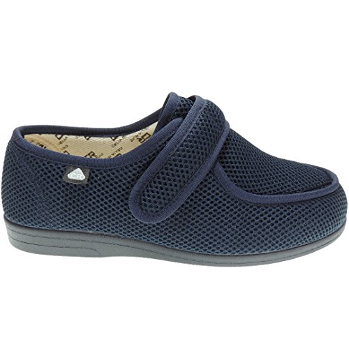 CELIARUIZ Wallaby-REJ Zapatilla Wallaby Rejilla Extra Ancho Especial Antibacteriana Sanitized Diabéticos Posoperatorio Ajuste Velcro Hombre Mujer Unisex Marino Talla 45