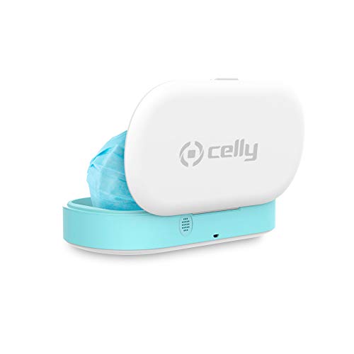 Celly Esterilizador UV Universal (Certificaciones), Caja Desinfectante con Rayos UV-C y Función Aromaterapia para Smartphones y Accesorios, Relojes, Mascarillas, Guantes.