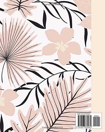 Chinese Character Writing Practice: Large Tian Zi Ge Paper Notebook with Stylish Botanical Pattern Cover Design in Blush