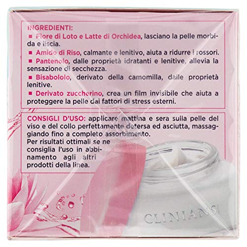 CLINIANS HYDRA PLUS, crema facial hidratante calmante para pieles secas o sensibles, con Flor de Loto y Leche de Orquídea, 50 mL