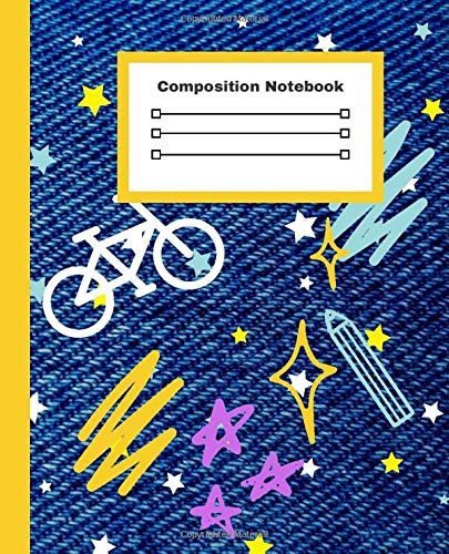 Composition Notebook: Cool Denim Style Cover, Blank Lined Workbook for Girls Boys Students Teens , for Home School College kindergarten, 110pages