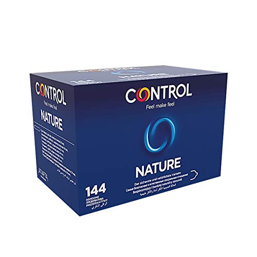 Control Nature Preservativos - Caja de condones con 144 unidades (pack grande ahorro) - Gama placer natural, lubricados, perfecta adaptabilidad.