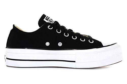 Converse Chuck Taylor CTAS Lift Ox Canvas, Zapatillas para Mujer, Negro (Black/White/White 001), 39 EU