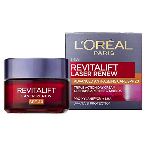 Crema facial antiedad L'Oreal París Revitalift Laser Renew, con SPF 20, 50 ml