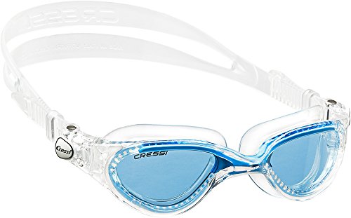 Cressi Flash Swim Goggles Gafas de Natación Premium para Adultos 100% Anti UV, Transparente/Azul Royal, Talla Única