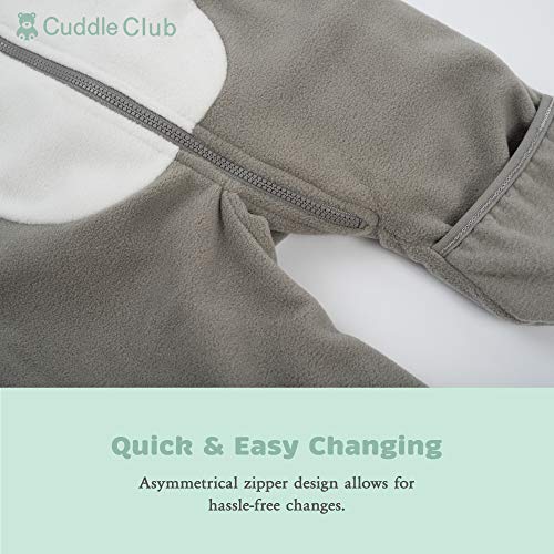 Cuddle Club Mono Polar Bebé para Recién Nacidos a Niños 4 Años - Pijamas Infantiles Chaqueta de Invierno Abrigo Polar Niño Mono de Niños - BearBlue6-12m