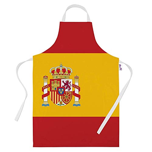 Delantales impresos para hombres divertidos bandera española regalos de horneado delantal de cocina cocineros regalo