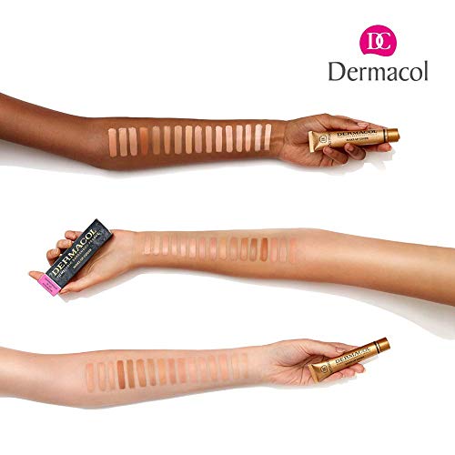 Dermacol DC Base Makeup Cover Total | Maquillaje Corrector Waterproof SPF 30 | Cubre Tatuajes, Cicatrices, Acné, Imperfecciones, Manchas en la Piel de la Cara y Cuerpo | Liquido - Mate Natural - 30g