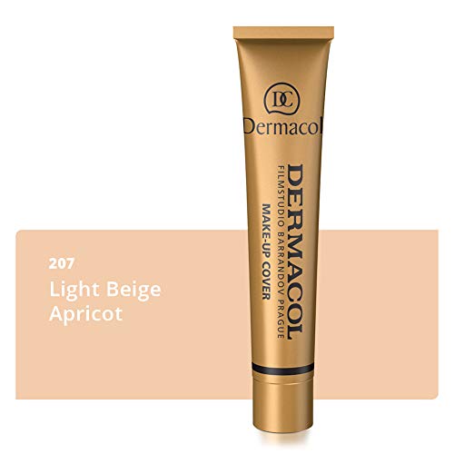 Dermacol DC Base Makeup Cover Total | Maquillaje Corrector Waterproof SPF 30 | Cubre Tatuajes, Cicatrices, Acné, Imperfecciones, Manchas en la Piel de la Cara y Cuerpo | Liquido - Mate Natural - 30g