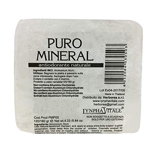 Desodorante de Alumbre de Amonio Natural en Piedra en Bruto - 120/160 gr - Puro Mineral - Cantitad: 1