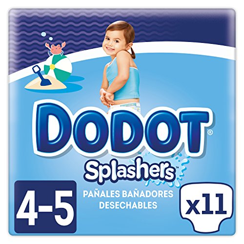 Dodot Splashers Pañales Bañadores Desechables, No se Hinchan y Fácil de Quitar, Talla 4, 9-15 kg - 11 Unidades